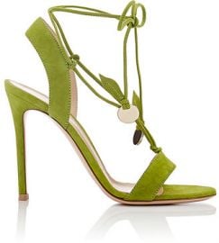 Cherry Suede Ankle-Tie Sandals at Barneys